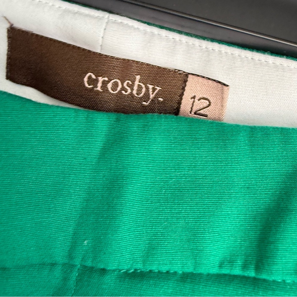 Crosby Size 12 Green Slim Fit Ankle Length Pants - Picture 3 of 5